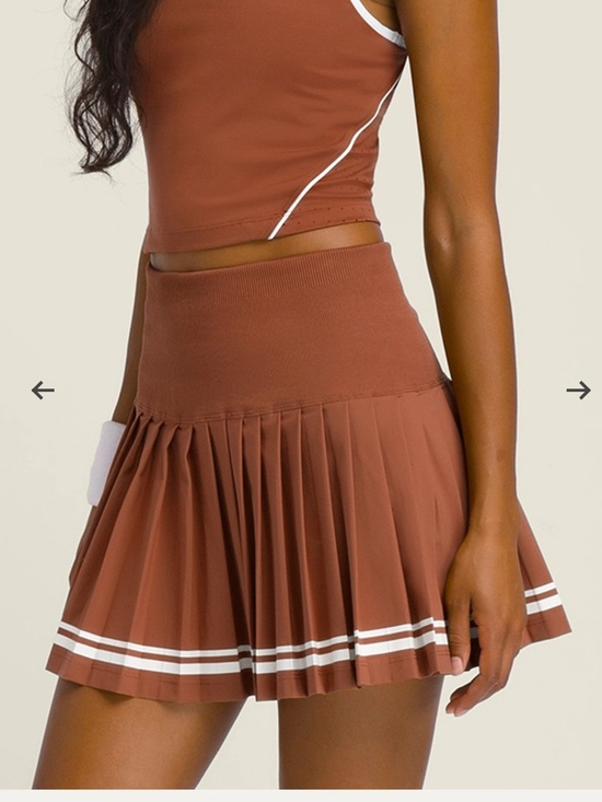 Wilson Midtown Tennis Skirt Bronze Burnt Orange XS - Picture 2 of 16